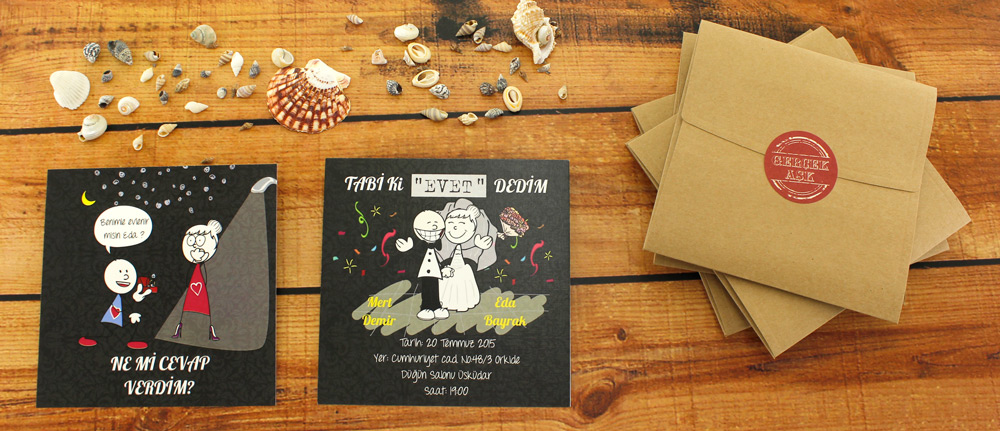 karikatur davetiyeler