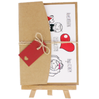 13x18 Kartpostal - Açık Davetiye Zarfı - 13x18-Kraft -  İpli, Kırmızı Etiketli