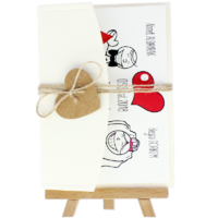 13x18 Kartpostal - Açık Davetiye Zarfı - 13x18-Krem-  İpli, Kraft Kalpli