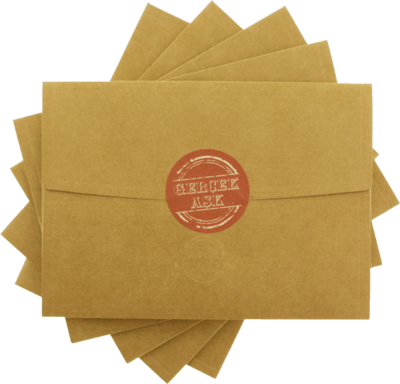 13x18 gerçek aşk etiketli kraft davetiye zarfı